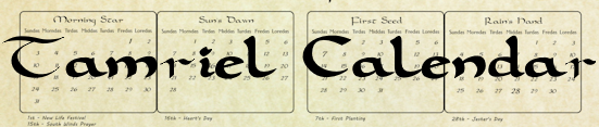 Tamriel Calendar
